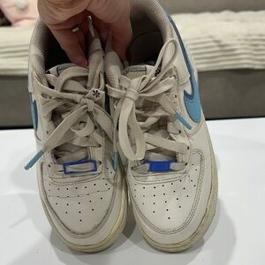 Nike White and Light Blue Sneakers